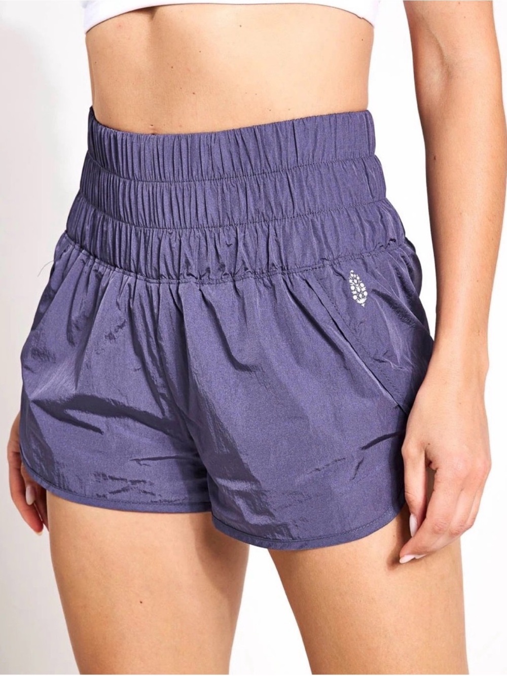 NWOT Free People Movement "The Way Home" shorts in a dark purple color. Size S.